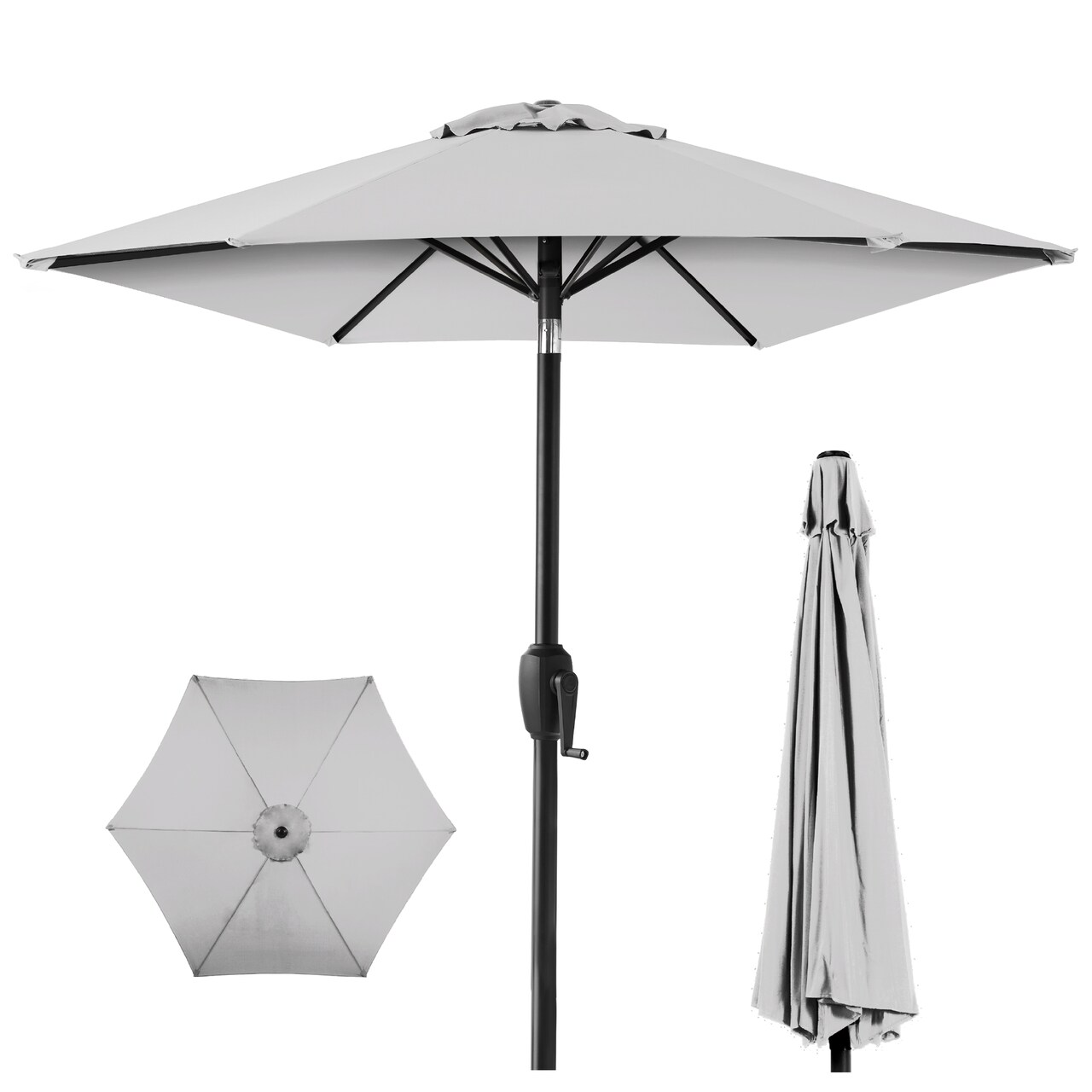 Best Choice Products 7.5ft Heavy-Duty Outdoor Market Patio Umbrella w/ Push Button Tilt, Easy Crank